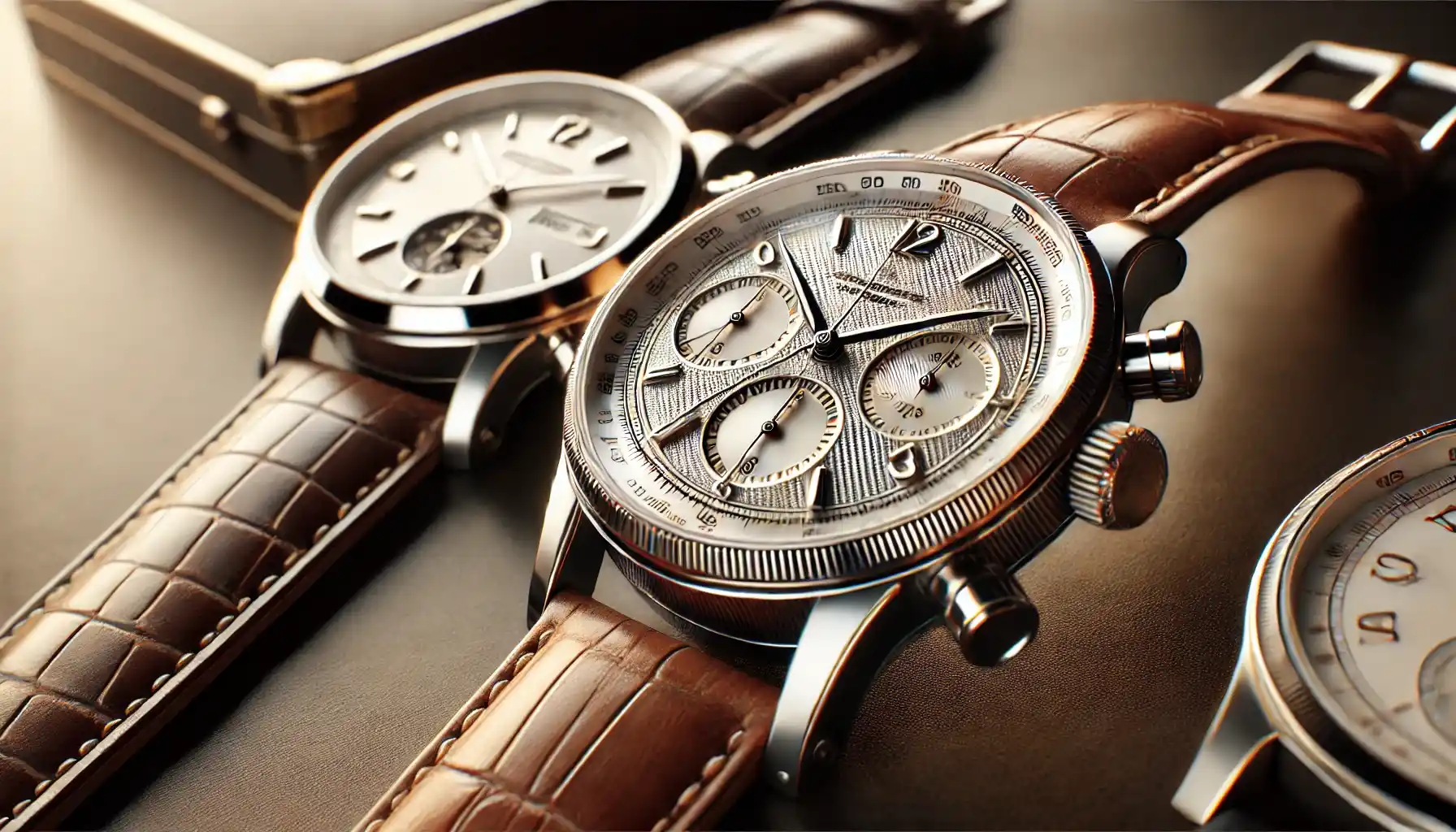 a close-up of two luxury wristwatches side-by-side, one authentic and one high-quality replica.